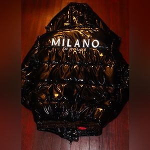 Milano Di Rouge Unisex Patent Leather Puffer Coat